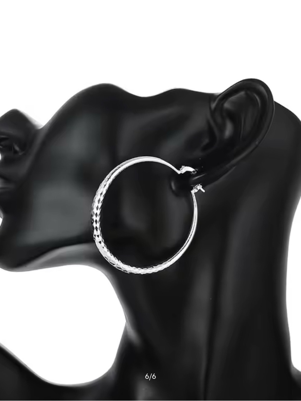 NEW Sterling Silver Textured Hoop Earrings - Silver